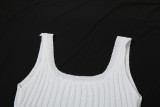 Fashion Knits Sleeveless Tank Tops Two Piece Skirt Set XEF-45789