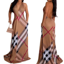 Sexy Halter Printed Maxi Dress SFY-2561