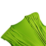 Deep V Neck Short Sleeve Maxi Dress MUE-8060