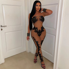 Sexy Off Shoulder See Through Sequin Jumpsuit CYA-901131