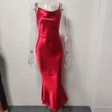 Satin Lace Up Sexy Fishtail Dress Nightgown GYSM-W0503