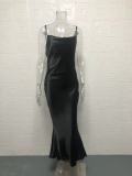 Satin Lace Up Sexy Fishtail Dress Nightgown GYSM-W0503