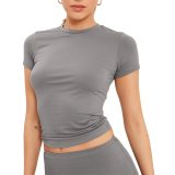 Solid Color Slim Short Sleeve T Shirt GYSM-W0541