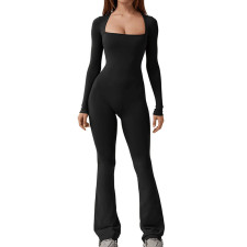 Long Sleeve Square Neck Micro Jumpsuit GYSM-LT5204