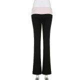 Color Block Low Waisted Casual Micro Pants GYSM-LZY021