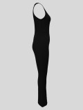 Sleeveless Solid Color Slim Jumpsuit MIL-T108