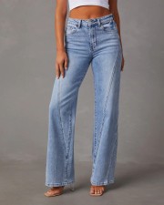 Fashion Loose Spliced Wide Leg Jeans GYAN-32149