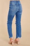 Fashion Denim Holes Slim Jeans GYAN-8713