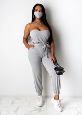 Sexy Tube Tops Tie Up Jumpsuit(Without Mask) WUM-24520