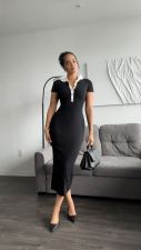 Patchwork Color-blocked Knit Maxi Dress GFQS-77