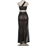 Sexy Patchwork Hollow Out Backless Maxi Dress GZJQ-K24D43281