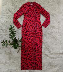 Long Sleeve Leopard Print Maxi Dress CY-1033
