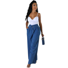 Fashion Loose Wide Leg Solid Color Jeans HSF-2780