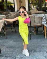 Kids Girl Knits Sling Slim Solid Midi Dress GYAY-8102