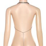 Metal Chain Halter Hollow Out Vest GAXB-W080TP