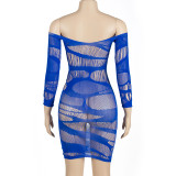 Mesh See Through Splicing Erotic Mini Dress GAXB-A188DS