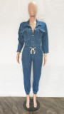 Fashion 3/4 Sleeve Denim Jumpsuit GKNF-TSJ--7502