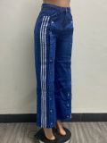 Striped Wide Leg Loose Straight Jeans YMEF-52005