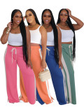 Stripe Contrast Color Loose Wide Leg Pant CH-24051