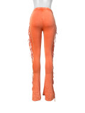 Washed Tassel Skinny Micro Flared Pants CH-24049