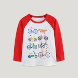 Kids Boy Long Sleeve Color Block Print T Shirt GASD-5370