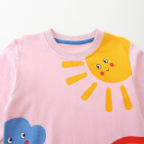 Kids Girl Cartoon Prints O Neck Sweatshirt GASD-8214