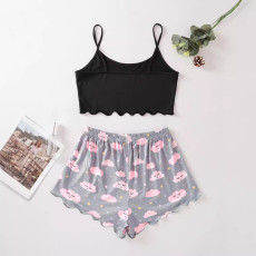 Clouds Vest Camisole Top Shorts Loungewear Set GXMB-TL9201