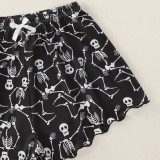 Skull Hand Print Vest Shorts Loungewear Set GXMB-TL9471