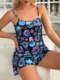 Halloween Skull Print Camisole Top Loungewear Set GXMB-TL9904_CL