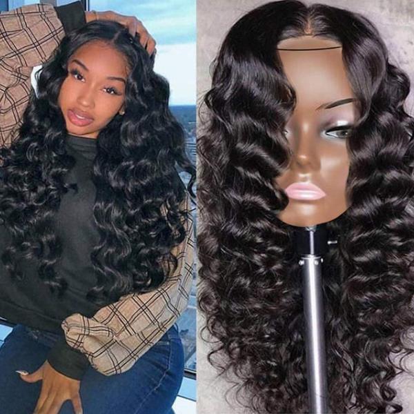 Youmi Human Virgin Hair Loose deep Curl Pre Plucked 13x4 Tranaparent Lace Front Wig And Full Lace Wig For Black Woman Free Shipping(YM0005)