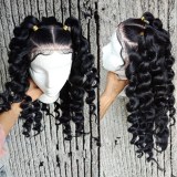 Youmi Human Virgin Hair Curl Pre Plucked 13X6 Tranaparent Lace Front Wig And Wave Lace Wig For Black Woman Free Shipping (YM0021)