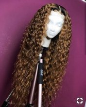Youmi Human Virgin Hair Pre Plucked 13x4 Tranaparent Lace Front Wig And Full Lace Wig And Ombre Curly Lace Wig For Black Woman Free Shipping (YM0051)