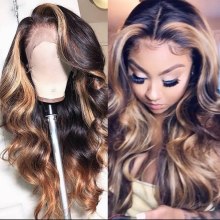 Youmi Human Virgin Hair Ombre Pre Plucked 13x4 Tranaparent Lace Front Wig And Full Lace Wig For Black Woman Free Shipping (YM0052)