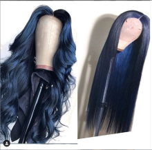 Youmi Human Virgin Hair Pre Plucked 13x4 Tranaparent Lace Front Wig And Full Lace Wig And Dark Blue Lace Wig For Black Woman Free Shipping (YM0012)