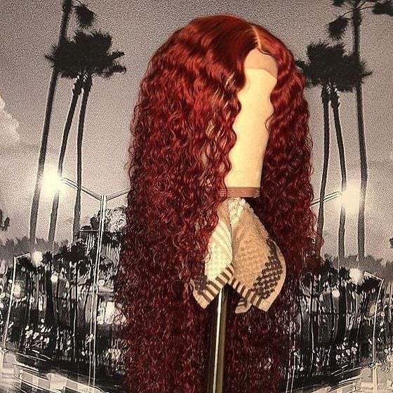 Youmi Human Virgin Hair Red Ombre Wave Pre Plucked 13x4 Lace Front Wig And Full Lace Wig And Curly Lace Wig For Black Woman Free Shipping (YM0015)