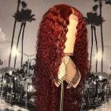 Youmi Human Virgin Hair Red Ombre Wave Pre Plucked 13x4 Lace Front Wig And Curly Lace Wig For Black Woman Free Shipping (YM0015)