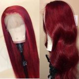 Youmi Human Virgin Hair Pre Plucked 99J 13x4 Tranaparent Lace Front Wig And Burgundy Lace Wig For Black Woman Free Shipping (YM0027)