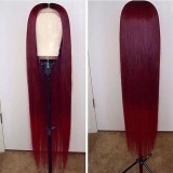 Youmi Human Virgin Hair Pre Plucked 99J 13x4 Tranaparent Lace Front Wig And Full Lace Wig And Burgundy Lace Wig For Black Woman Free Shipping (YM0027)