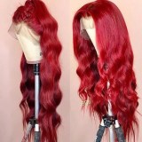 Youmi Human Virgin Hair Pre Plucked 13x4 Lace Front Wig And Red Straight Lace Wig For Black Woman Free Shipping (YM0026)