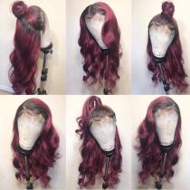 Youmi Human Virgin Hair Wave Pre Plucked 13*6 Tranaparent Lace Front Wig And Burgundy Lace Wig For Black Woman Free Shipping (YM0025)