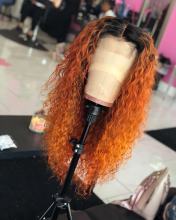 Youmi Human Virgin Hair Pre Plucked 13x4 Lace Front Wig And 1b/orange Lace Wig For Black Woman Free Shipping (YM0031)