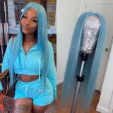 Youmi Hair Pre Plucked Human Virgin Hair 13x4 Lace Front wigs And Full Lace Wig and Light Blue Lace Wig for black women Free Shipping(YM0029)
