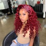 Youmi Human Virgin Hair Pre Plucked 13x4 Lace Front Wig And Full Lace Wig And Red Wave Lace Wig For Black Woman Free Shipping (YM0038)