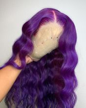 Youmi Human Virgin Hair Pre Plucked 13x4 Lace Front Wig And Full Lace Wig And Purple Wave Lace Wig For Black Woman Free Shipping (YM0039)