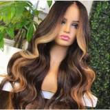 Youmi Human Virgin Hair Pre Plucked 13x4 Tranaparent Lace Front Wig And Full Lace Wig And Ombre Brown Lace Wig For Black Woman Free Shipping (YM0060)