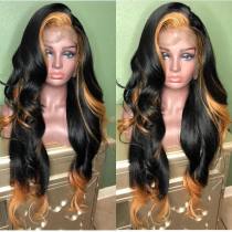 Youmi Human Virgin Hair Pre Plucked 13x4 Tranaparent Lace Front Wig And Full Lace Wig And Ombre Wave Lace Wig For Black Woman Free Shipping (YM0061)