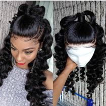 Youmi Human Virgin Hair Curl Pre Plucked 13x6 Tranaparent Lace Front Wig And Wave Lace Wig For Black Woman Free Shipping (YM0062)