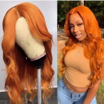 Youmi Human Virgin Hair Pre Plucked Wave 13x4 Lace Front Wig And Orange Wave Lace Wig For Black Woman Free Shipping (YM0059)