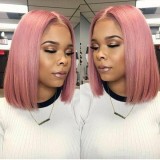 Youmi Human Virgin Hair Pre Plucked Ombre 13x4 Lace Front Wig And Bob Lace Wig For Black Woman Free Shipping (YM0079)