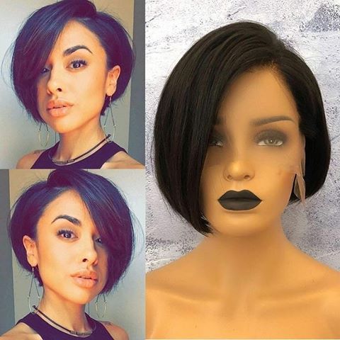 Youmi Human Virgin Hair Pre Plucked 13x6 Tranaparent Lace Front Wig And BOB Lace Wig For Black Woman Free Shipping (YM0084)